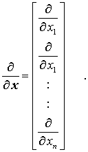 Partielle Ableitung nach einem Vektor ist ein Vektor mit den partiellen Ableitungen nach den Komponenten