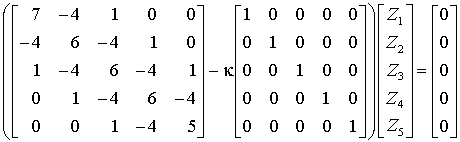 Eigenschwingungen eines speziellen Biegetrgers mit dem Differenzenverfahren: Spezielles Matrizeneigenwertproblem