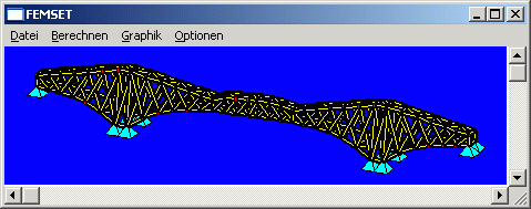 FEM-Modell (3D-Fachwerk) einer Brckenkonstruktion