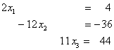 Dritter Eliminationsschritt des Gau-Jordan-Verfahrens erzeugt Diagonalmatrix