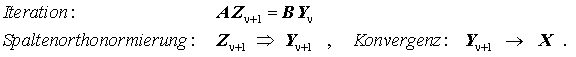 Iterationsvorschrift fr die inverse simultane Vektoriteration fr das Allgemeine symmetrische Matrizeneigenwertproblem