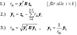 Formelsatz fr das Schmidtsche Orthonormierungsverfahren