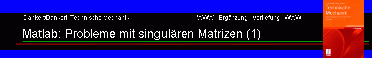 Matlab: Probleme mit singulren Matrizen (1)