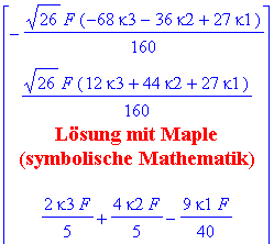 Lsung mit Maple
(symbolische Mathematik)