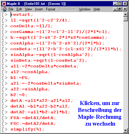 Zur Rechnung mit Maple