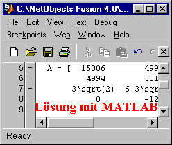 Lsung mit MATLAB