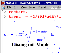 Lösung mit Maple