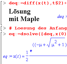 Lsung
     mit Maple