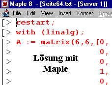 Lösung mit
Maple