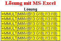 Lösung mit MS-Excel